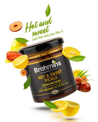 Picture of Hot and Sweet Lime Pickle (Brahmins) 400 g