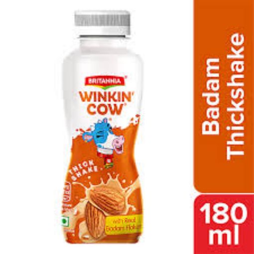 Picture of Winkin Cow Badam Thick Milk Shake  Pet Bottle (Britannia)180ml