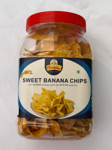 Picture of Sweet Banana Chips Long cut (Ammachies) Tin 150 GM 