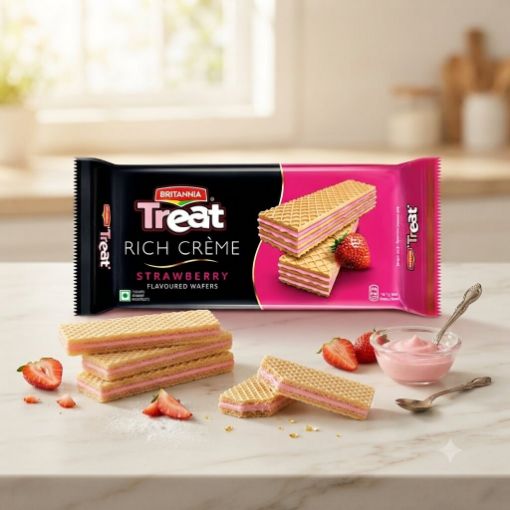 Picture of Treat Strawberry Creme Wafers ( Britannia ) 75g
